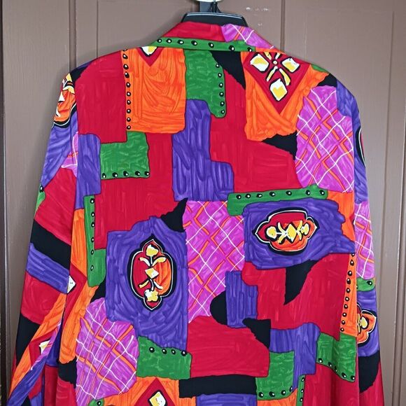 Vintage Lisa Josephs Retro Y2K Abstract Women's Blazer size L - Picture 4 of 10